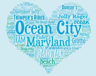 A Day in Ocean City, MD - Matted 11x14" Art Print