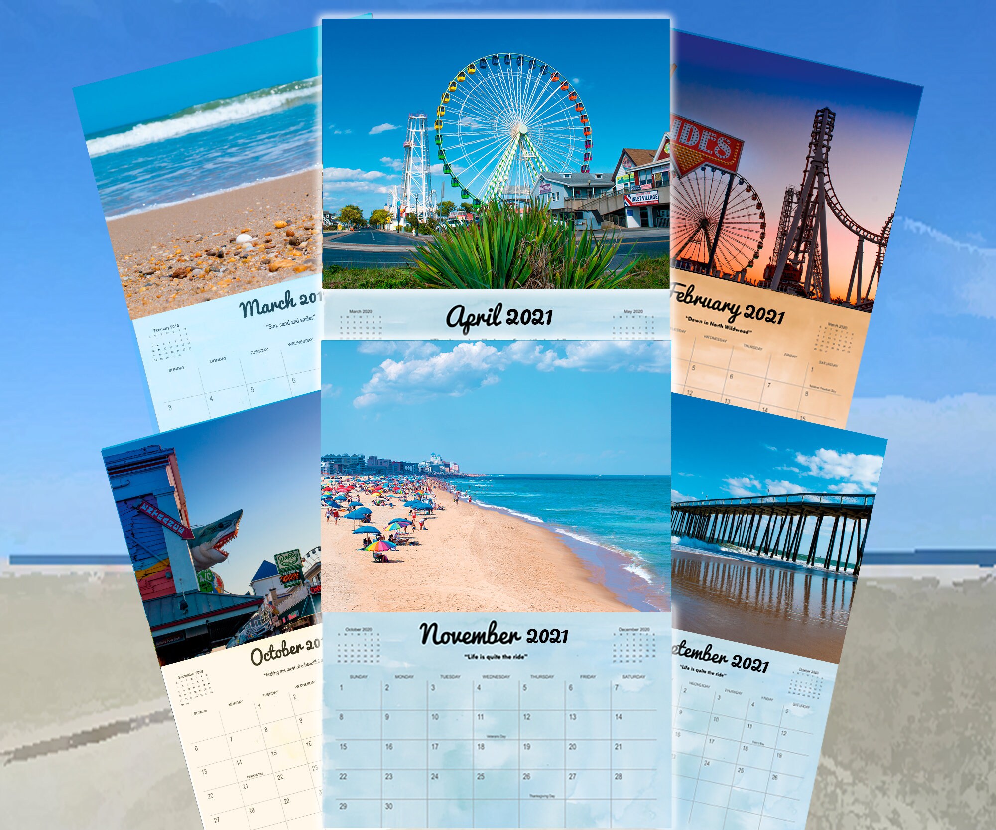 Ocean City MD 2021 Wall Calendar 12 Beautiful Scenes From Etsy