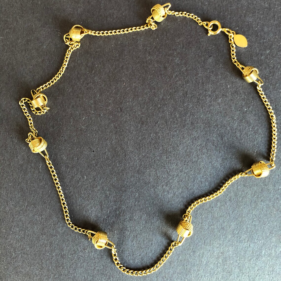 Vintage AVON Gold Knot Necklace Etsy