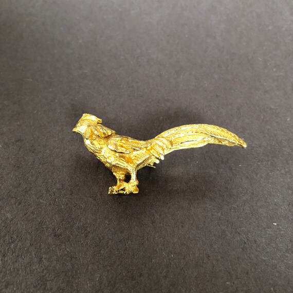 1970s Vintage Gold Bird Brooch - image 2