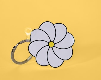 Daisy Flower Keychain | Acrylic Groovy Purse Charm