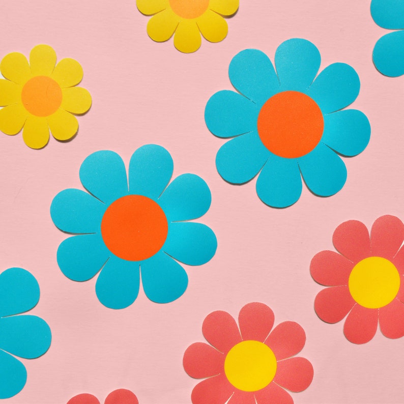 Retro Flower Power Stickers | 60s Mod Vinyl Decal, 3-Pack bild 2