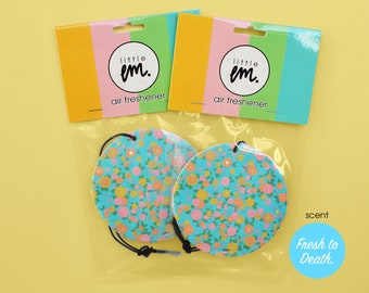 Floral Car Air Freshener 2-Pack | 60s Wallpaper Design