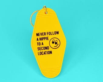 Hotel Keychain | Retro Hippie | Funny Motel Keyring | 60s Style