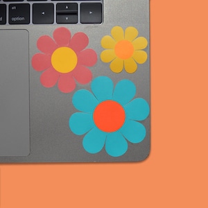 Retro Flower Power Stickers | 60s Mod Vinyl Decal, 3-Pack bild 1