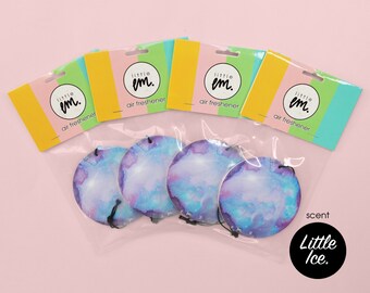 Galaxy Watercolor Car Air Freshener | Little Ice Scent, 4-Pack