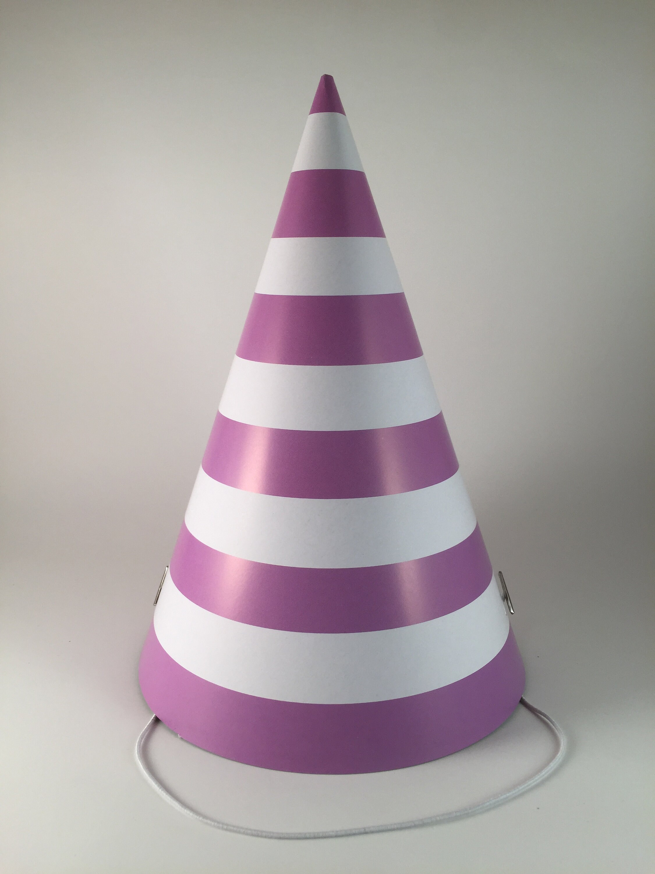 12 Party Hats Purple Stripes Set of 12 