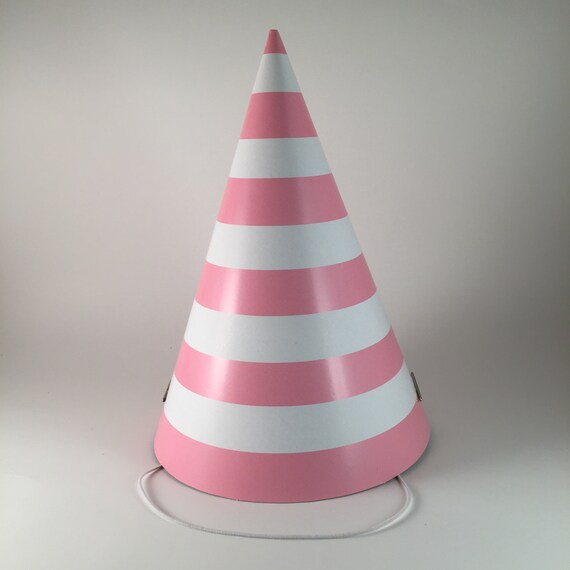 Party Hats Pink and White Stripes Set 