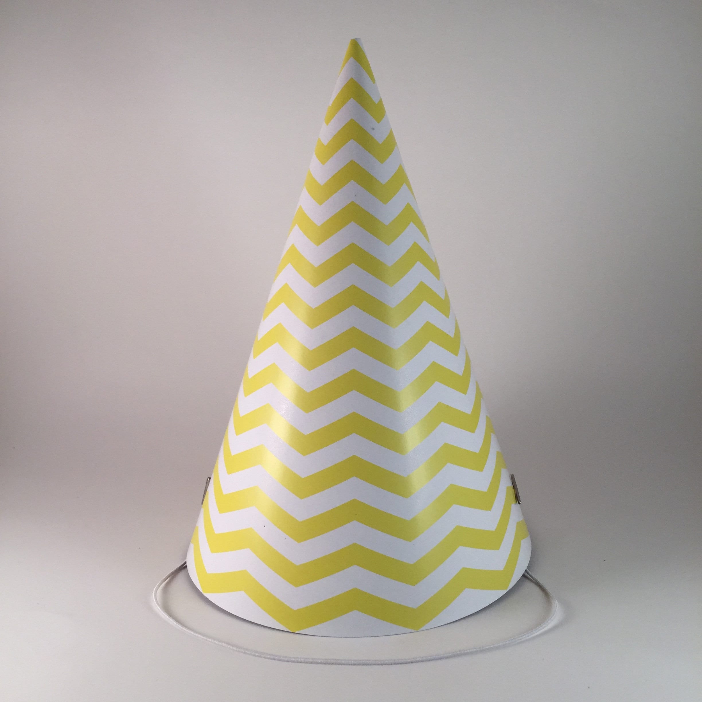 12 Party Hats Yellow \u0026 White Zig Zag 