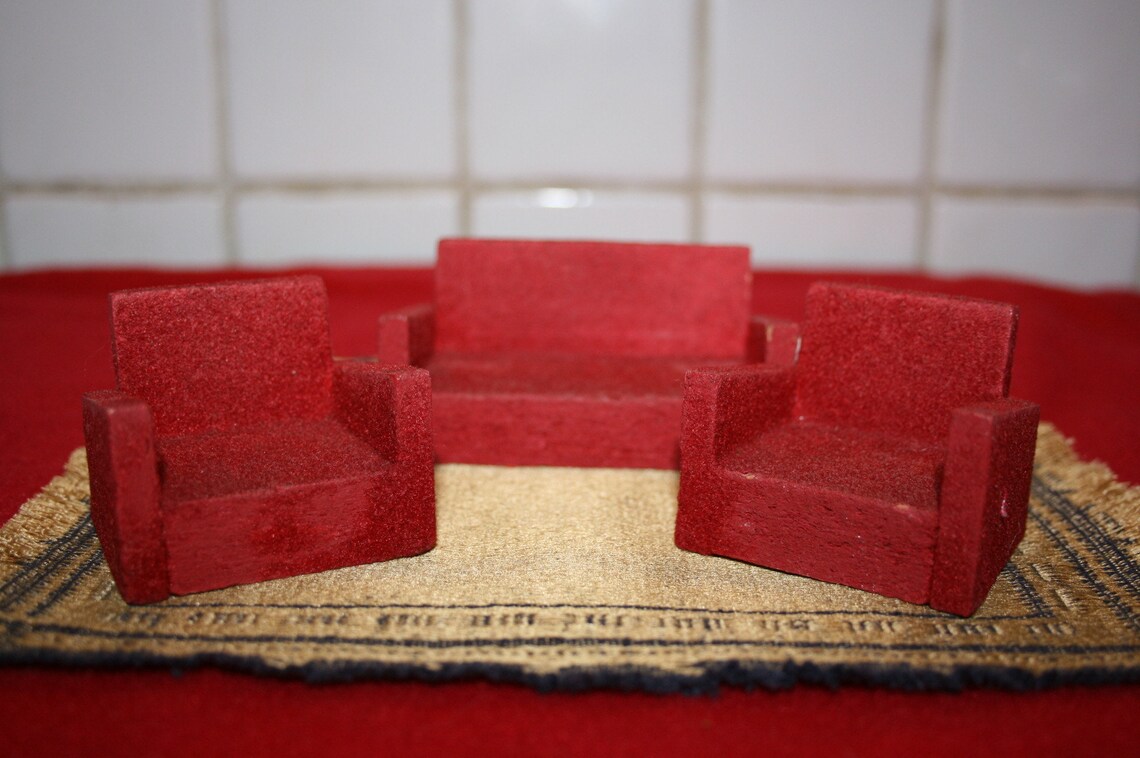 Dolls house lounge furniture vintage miniature doll sofa Etsy