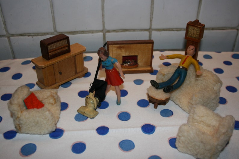 Vintage 1970s dolls house lounge furniture & dolls Lundby Etsy