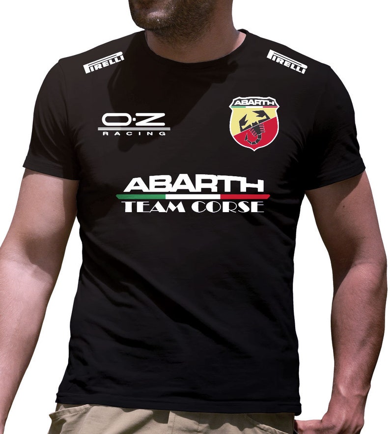 T-shirt Abarth Team Corse passionné de voiture fan art cadeau Noir