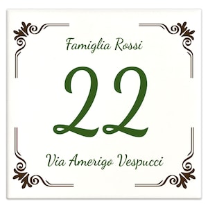 Personalized House Number Tile 15 x 15 cm with your address and house number M10