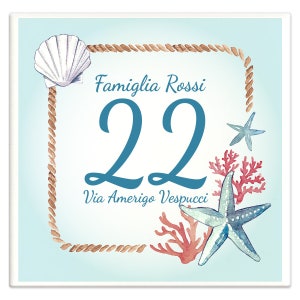 Personalized House Number Tile 15 x 15 cm with your address and house number MAR01