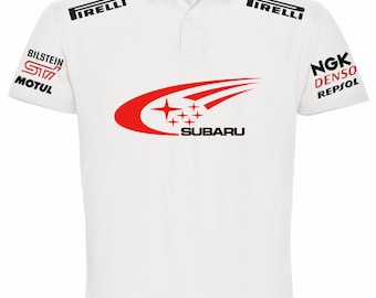 Polo fan auto Subaru personalizzabile con nome 100% cotone bianca o nera