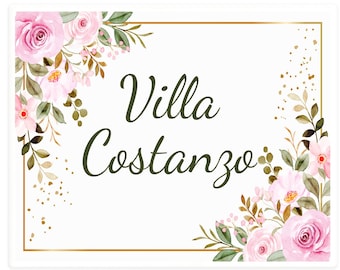 Personalisierte Hausnummernfliese 20 x 25 cm mit dem Namen Ihrer Villa, Wohnung, Ihres Studios, Geschäfts oder B&B FN04