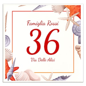 Personalized House Number Tile 15 x 15 cm with your address and house number MAR02