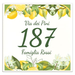 Personalized House Number Tile 15 x 15 cm with your address and house number L02
