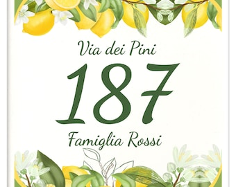 Personalized House Number Tile 15 x 15 cm with your address and house number L02