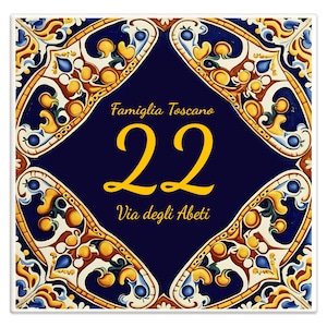 Personalized House Number Tile 15 x 15 cm with your address and house number M16