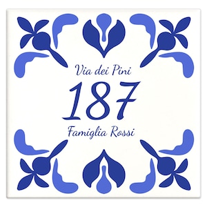 Personalized House Number Tile 15 x 15 cm with your address and house number M12