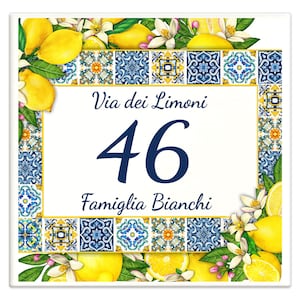 Personalized House Number Tile 15 x 15 cm with your address and house number M19