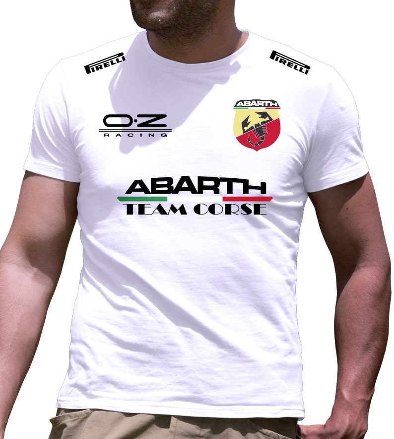 T-shirt Abarth Team Corse passionné de voiture fan art cadeau Blanc