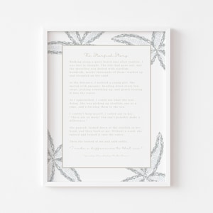 The Starfish Story Print, PRINTABLE Starfish Wall Art, Watercolor Starfish Art, Encouragement Art, Inspirational Gift for Teachers, Coastal