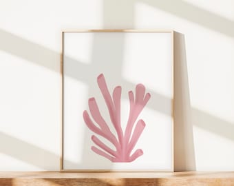 Pink Coral Print, PRINTABLE Coral Art, Beach Nursery Decor, Sea Coral Print, Coastal Home Decor, Digital Download