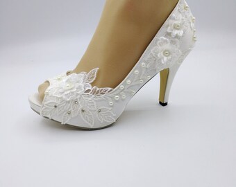 White Wedding Shoes Etsy