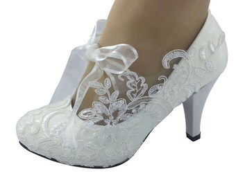 white 3 inch block heels