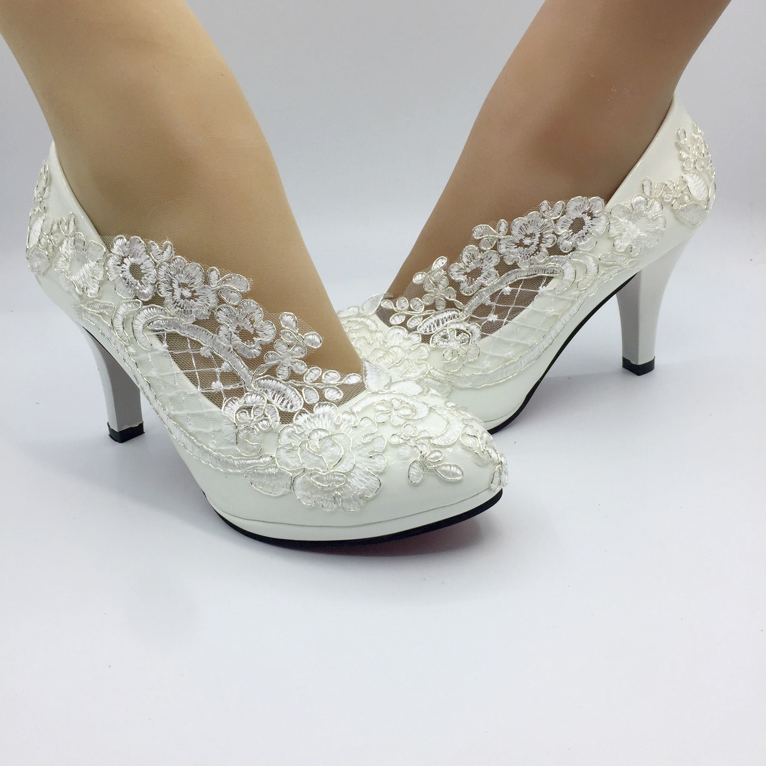 Party Shoes Women Wedding | Lace High Heels Sandals | Lace Wedding Shoes -  Thin High - Aliexpress