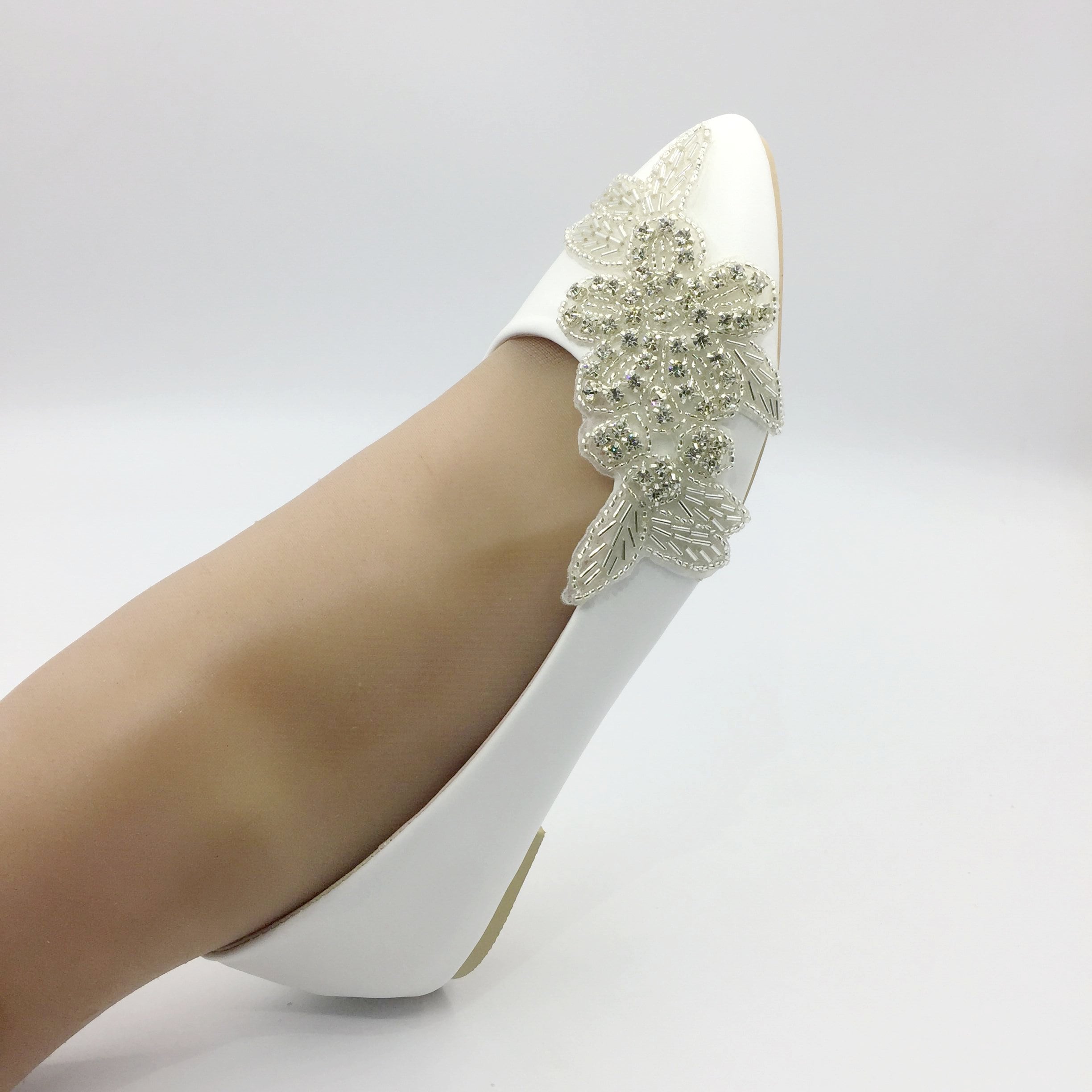 Lovely Lace Flower Lady Shoeswhite Lace Wedding Shoes Bridal - Etsy Canada