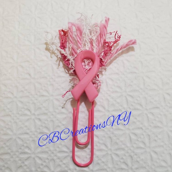 HandMade PaperClip BookMark - Pink Ribbon-Breast Cancer Awareness