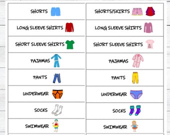 Printable drawer labels for kids clothes