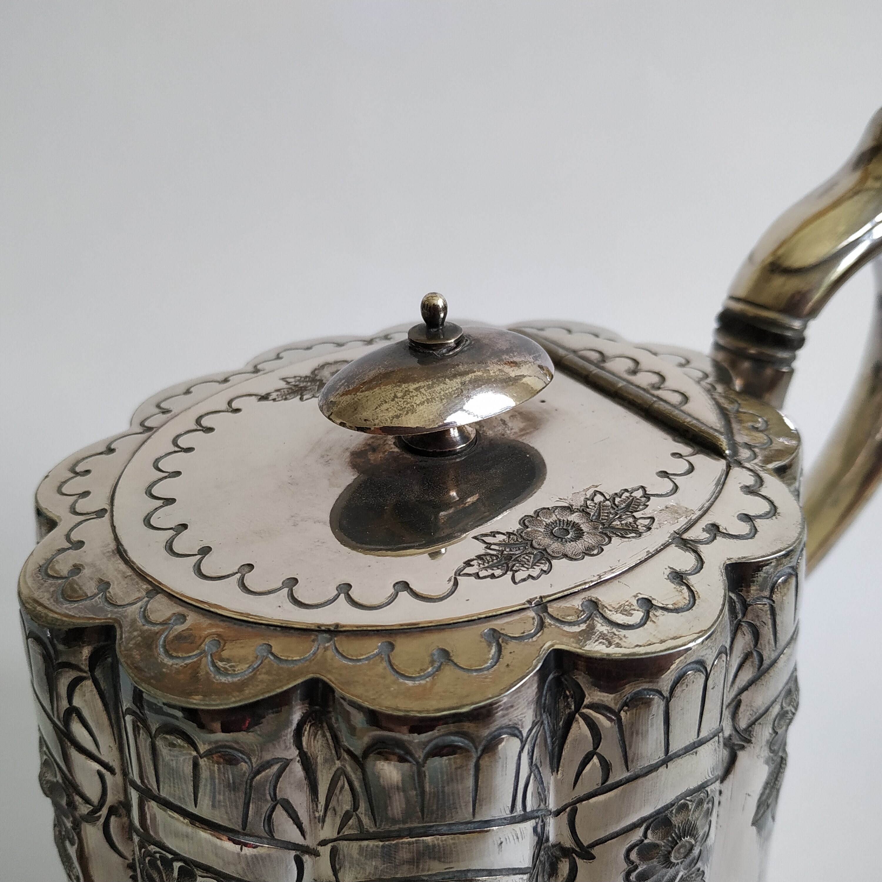 A Traditional Antique Silverplated Teapot With Wavy Design Etsy