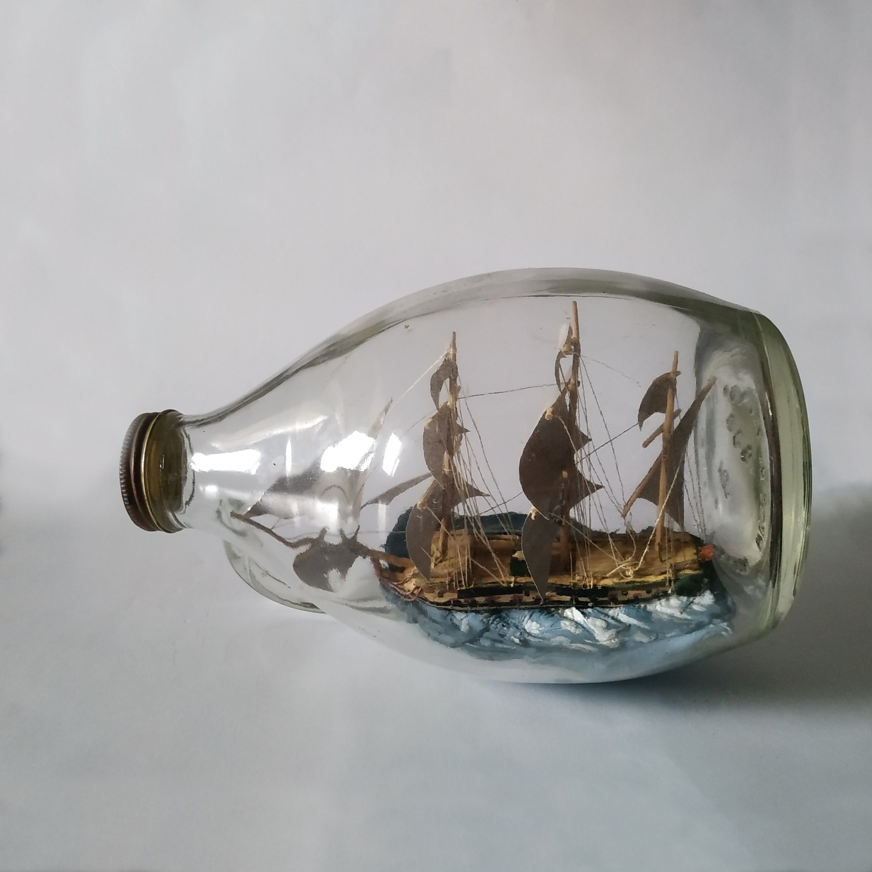 Large Antique Ship in a Bottle Etsy