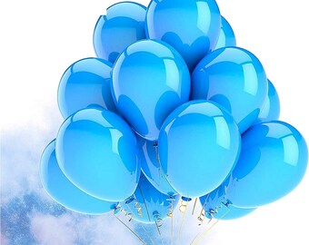 100x Luftballons blau Ø 35 cm - Helium geeignet für Geburtstag  Hochzeit & Party Deko Dekoration zur Befüllung mit Ballongas (blau)