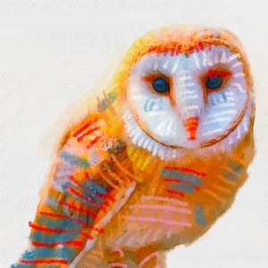 Owl Art Print, Bird Art, Art Print, Owl Art, Gift, Bird Painting, Hand Made Art, Owl Print