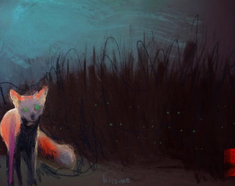 Fox Art Print, Fox Art, Art Print, Wildlife Animal Art, Christmas Gift, Fox Painting, Nursery Art, Fox Illustration