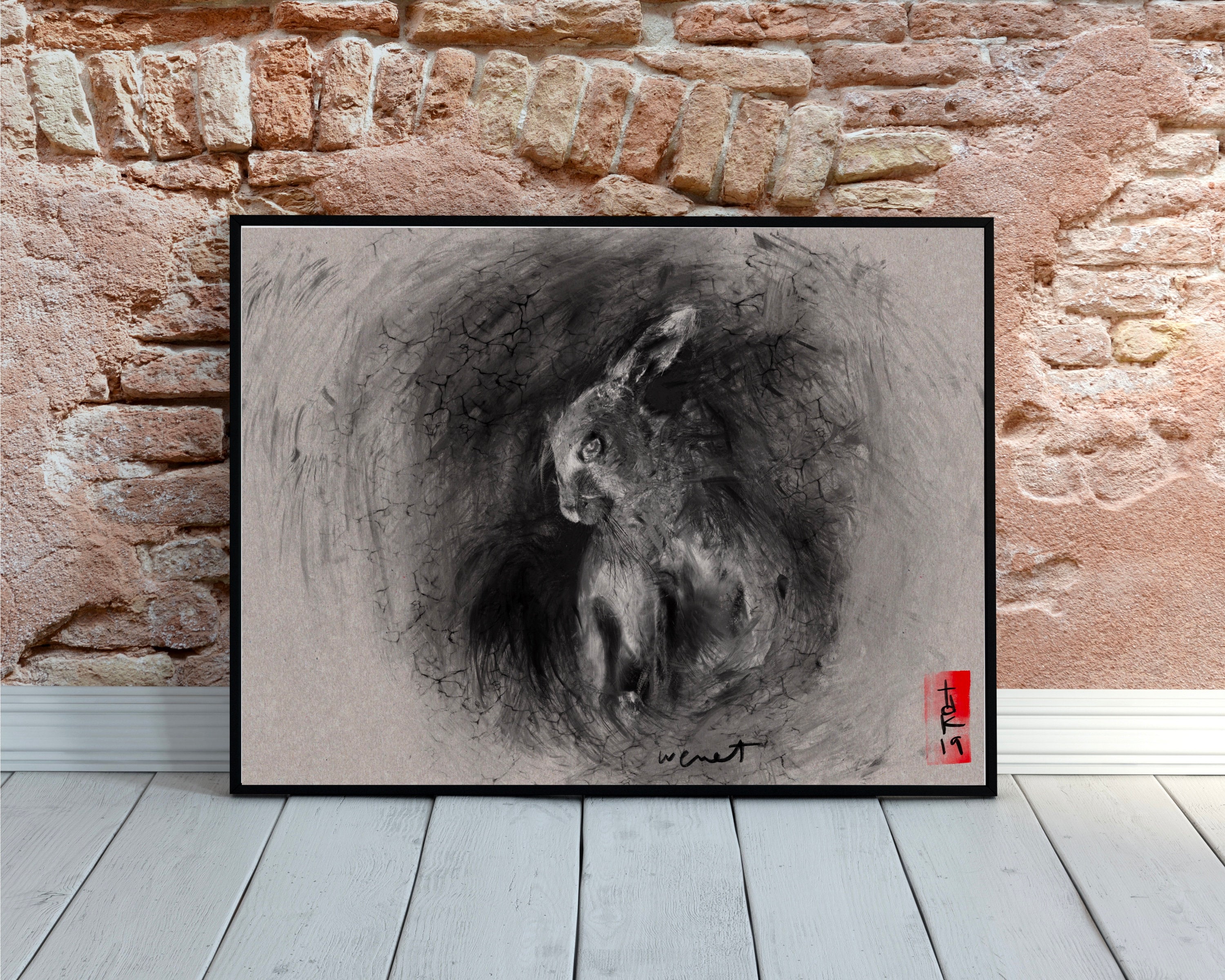 African Rabbit Art Rabbit Art Print Bunny Art Art Print Wildlife Animal Art | Etsy