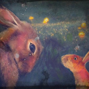 Rabbit Art Print, Bunny Art, Art Print, Wildlife Animal Art, Christmas Gift, Rabbit Painting, Nursery Art, Bunny Illustration