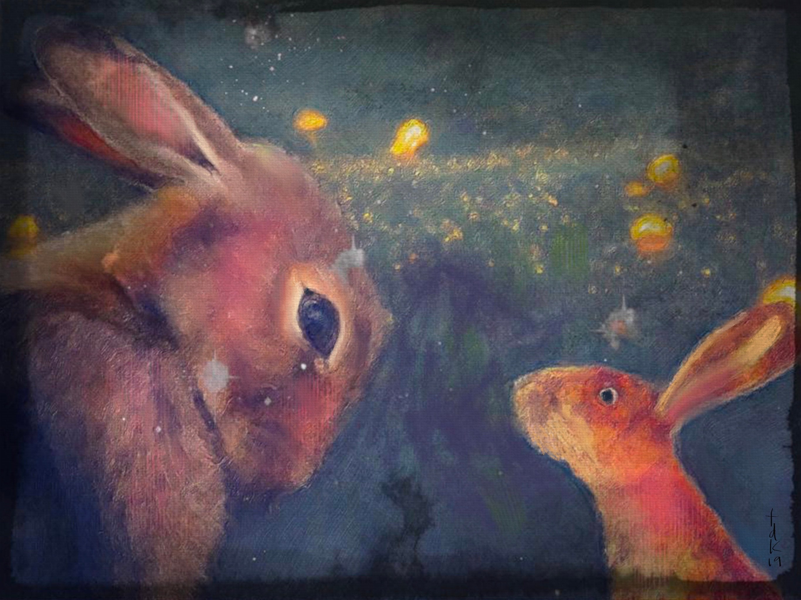 Rabbit Art Print, Bunny Art, Art Print, Wildlife Animal Art, Christmas ...