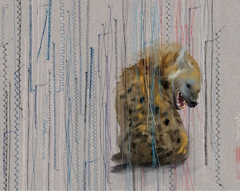 Hyena Art Print, Hyena Art, Art Print, Wildlife Animal Art, Gift, Hyena Painting, Hyena, Hyena Illustration
