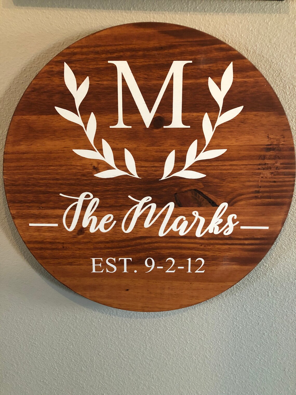 Last name established sign round wood sign custom sign Etsy