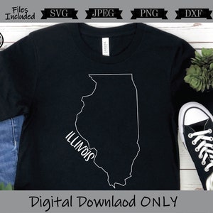 État minimaliste de l’Illinois SVG dxf png jpg