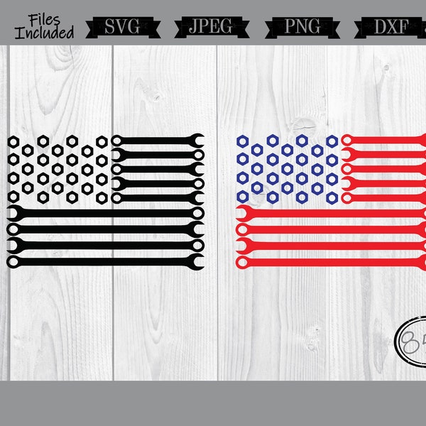 Wrench Flag svg | American Flag | Dad Gift | SVG file | Wrench svg | Wrench and nut bolt