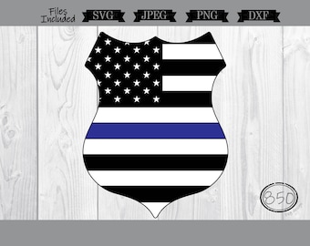 Thin Blue Line Badge svg | Police badge | American flag badge | Back the Blue | Blue Lives Matter | Police Support | Police Flag | svg file