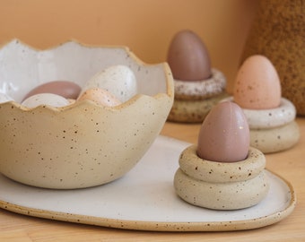 Ceramic egg holder | Easter gift | Handmade egg holder set of 2