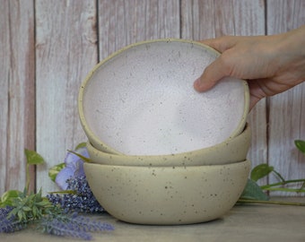 Ceramic serving bowl | Ramen Bowl | Cereal Bowl | Coconut bowl | Soup bowl | Purple bowl